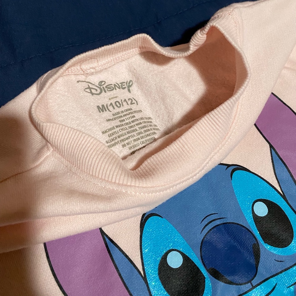 Size: 10/12 ( girls), very light pink, stitch picture is on the front and back